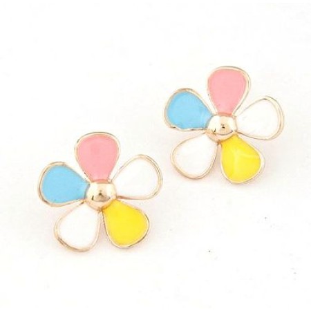 Multicolor Petal Stud Earrings
